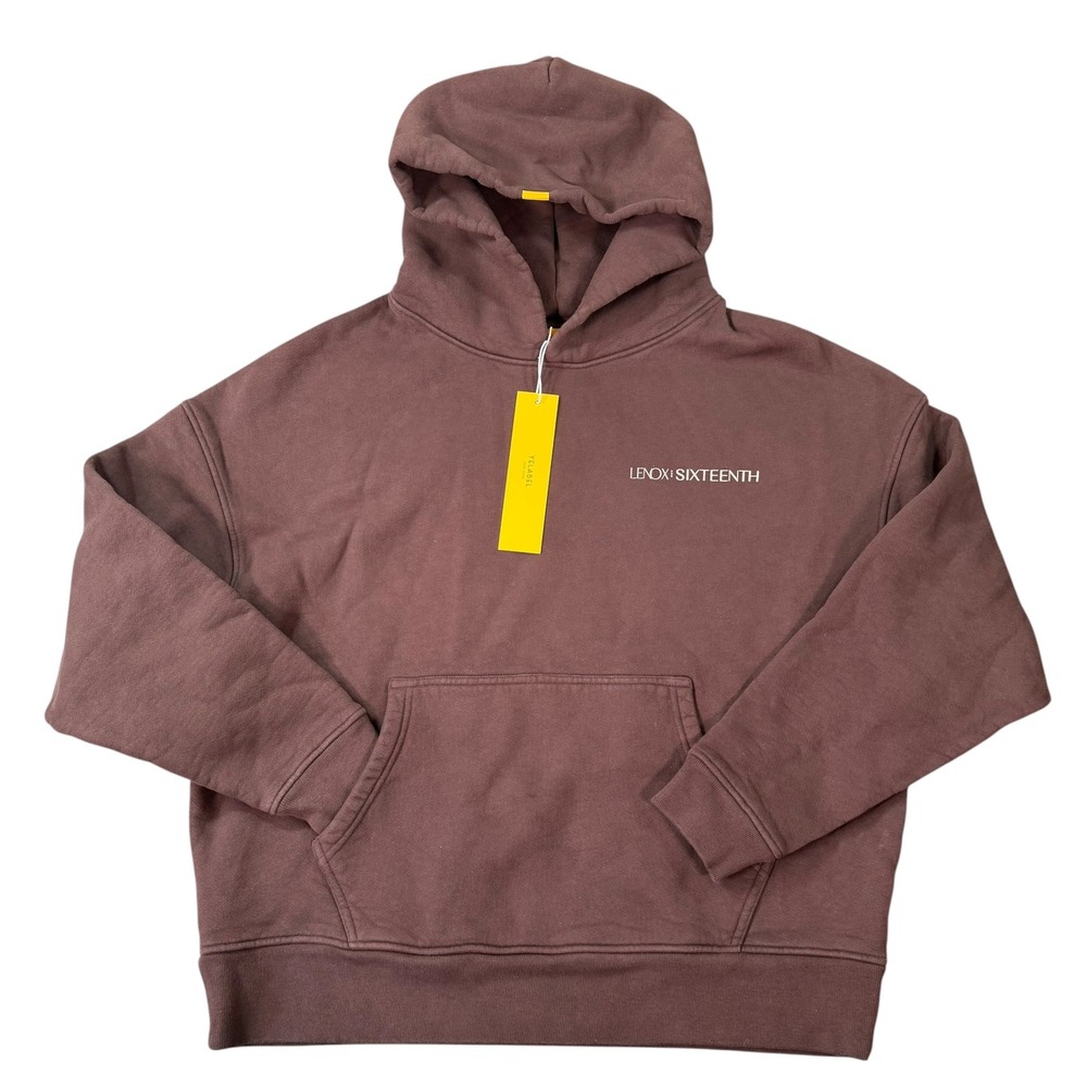 YELABEL Unisex Lenox Sixteenth Brown Oversized Pullover Hoodie Size XS/S